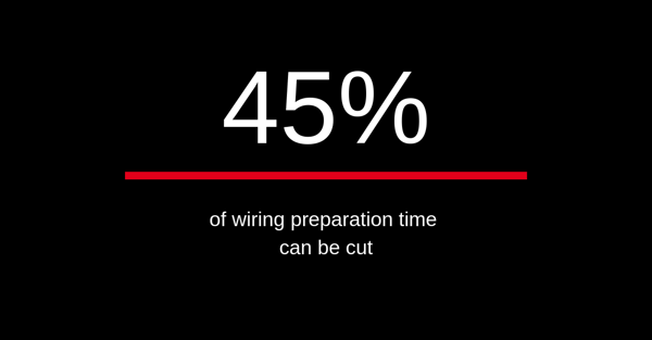45 percent of wiring prep time can be cut